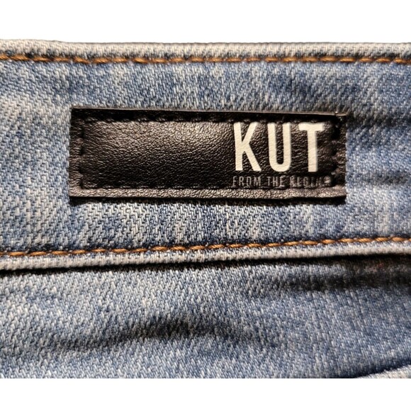 Kut from the Kloth REESE High Rise Ankle Straight Denim Jeans Raw Hem Size 0 29W - Picture 7 of 7